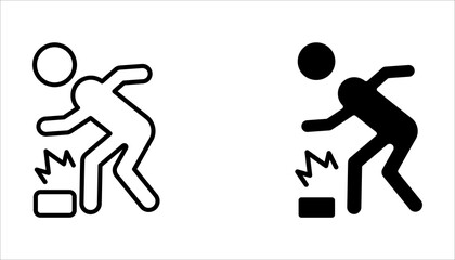 accident person icon set, of vector icons isolated on a white background.