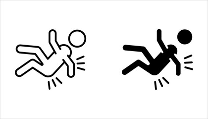 accident person icon set, of vector icons isolated on a white background.