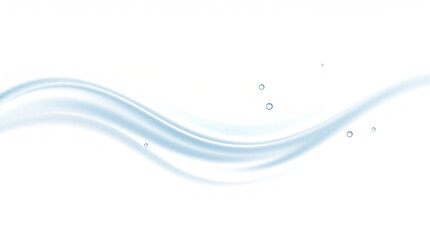 Soft blue wave with droplets on white background for design