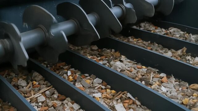 Powerful machine cleaning organic waste and debris by sorting and processing for environment recycling with advanced technology ensuring