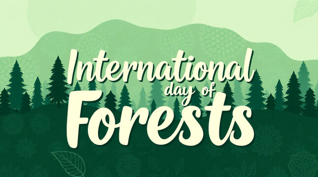 International Day of Forests celebration with green forest landscape - Powered by Adobe