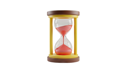 3D Rendering of a Sand Timer with Pink Sand