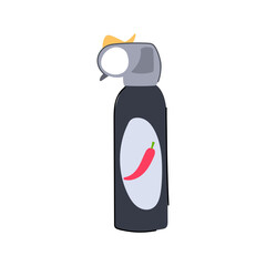 Pepper spray canister featuring a red chili icon, representing a tool for personal safety, self defense, and deterring threats in emergency situations