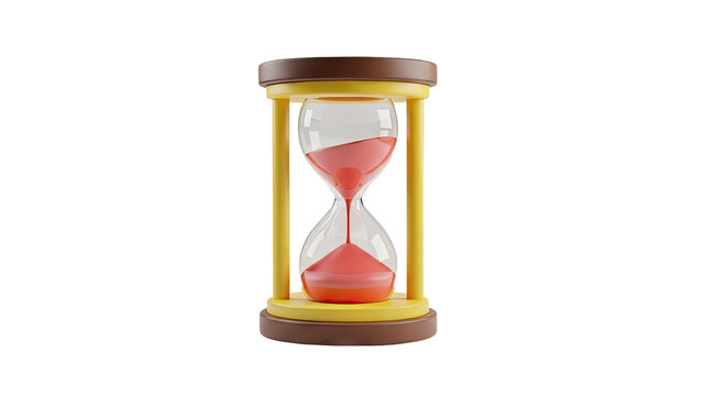 3D Rendering of a Sand Timer with Pink Sand