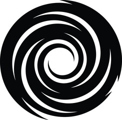 Naklejka premium Black Swirling Vortex Shape with Jagged Edges on White Background spiral cyclone