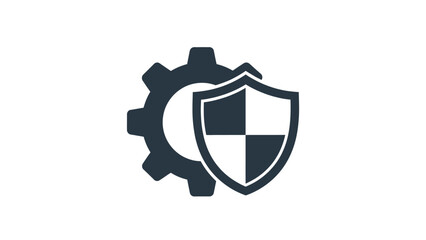 Simple icon representing system security data protection and technical support settings or configuration management