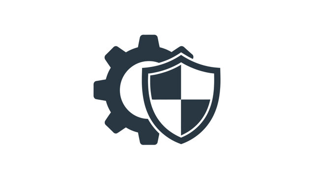 Simple icon representing system security data protection and technical support settings or configuration management