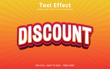 Editable text style effect - Discount text style theme.