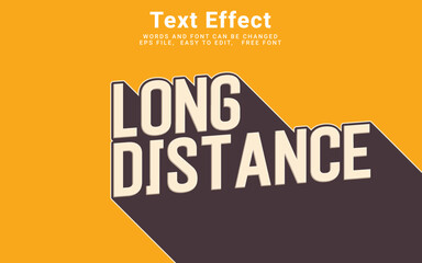 Editable text style effect - Long Distance text style theme.