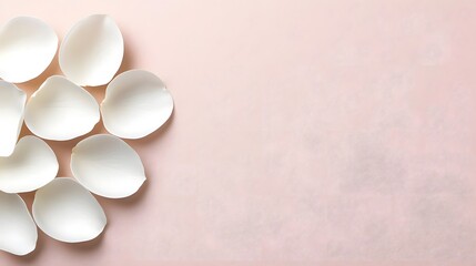 White Pills on Pink Background.