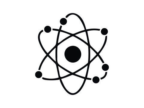 Simple depiction of an atom with electrons orbiting a central nucleus
