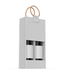 Jute Wine Bag Mockup with Wooden Handle and Transparent Window, Eco Friendly Packaging Design.