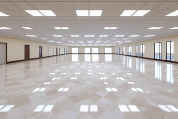 Empty Modern Office Space with Natural Light.