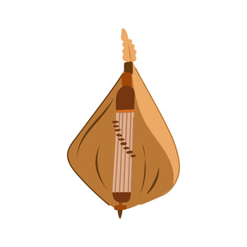 Sasando, a traditional indonesian string instrument from rote island, features a unique design with its fan like lontar leaf resonator and central wooden body