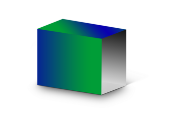 3D Rectangular Prism with Blue and Green Gradient