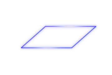 Glowing Blue Neon Parallelogram Frame
