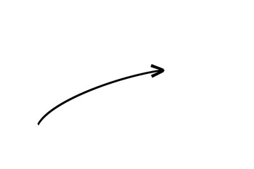 Minimalist Hand-Drawn Curved Black Arrow