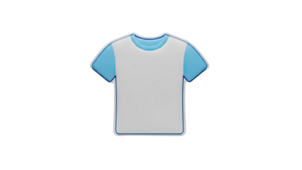 3D Rendered T-Shirt Icon with White and Blue Design