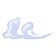 Obraz premium Dynamic vapor stream illustrating high speed motion and power, stylized smoke and cloud trail suggesting racing exhaust, energy, wind, and rapid acceleration on white background