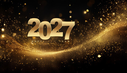 Happy New Year 2027 Greeting Card