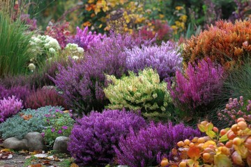 Obraz premium Autumn Garden: Planting Beautiful Purple Flower Bulbs in Nature's Palette