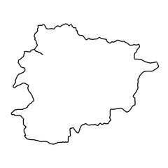 Obraz premium Black Outline Sketch Map of Andorra Country