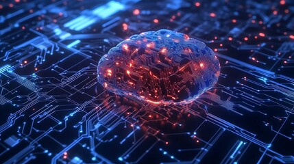 Artificial intelligence brain concept illustrative design technology background