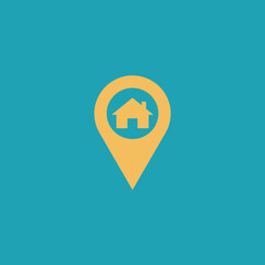 Home Location Pin Icon for Real Estate and Navigation.