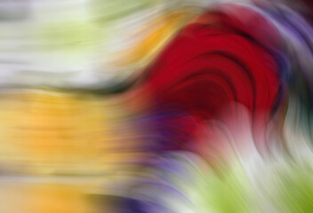 Abstract floral motion with vibrant colors.