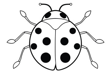 Obraz premium ladybug silhouette line art vector illustration with a white background