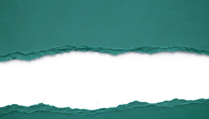 Teal ripped paper background with a textured edge creating a blank space for content