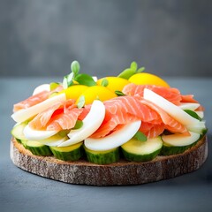 Smoked Salmon and Cucumber Toast.