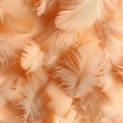 Soft Peach Feathers Background Texture.