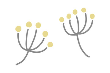 Minimal abstract flower illustration with simple line art