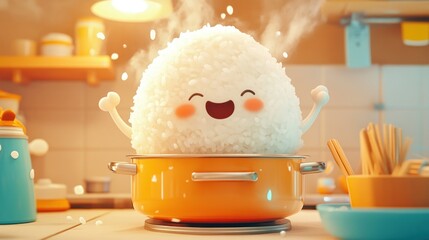 Fluffy bunny egg in kitchen