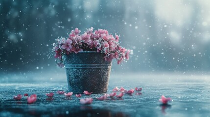 Flowers in rain