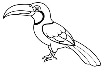 hornbill silhouette line art vector illustration with a white background © pipp99