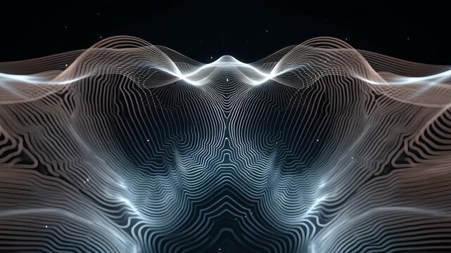 A blurry face with a blue and white swirl pattern. The image has a dreamy. Abstract ai mind-support tool represented with delicate lines, ai driven mental health tools