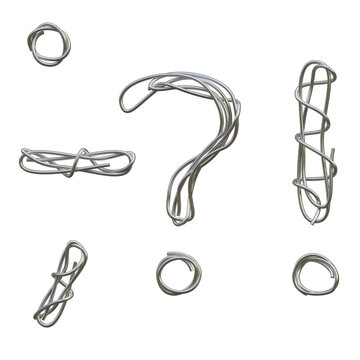 Metalic Wire 3D Alphabet or PNG Letters
