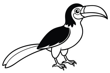 hornbill silhouette line art vector illustration with a white background © pipp99