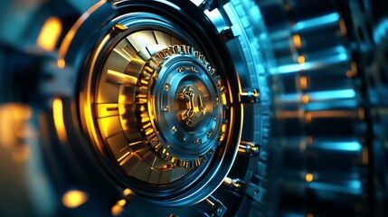 Close up of a complex industrial mechanism with metallic elements