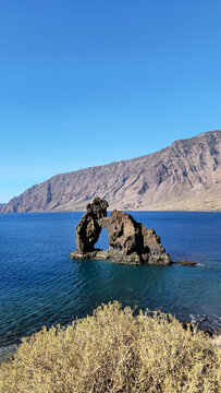 Natural arch Roque de la Bonanza, Island El Hierro,  Canary Islands, Spain, Europe.