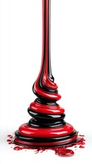 Abstract Flowing Red and Black Liquid