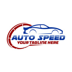 Vector illustration of a sports car silhouette logo, which is simple and elegant.