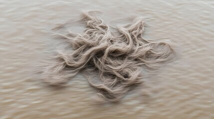 Fishing Net Abandoned in Shallow Water.