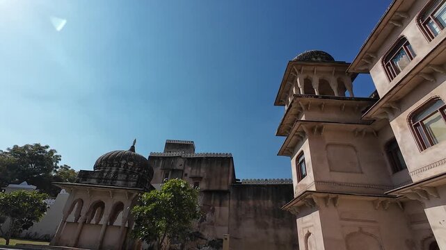 Historic architectural details of Mandawa Fort, Rajasthan, India