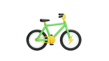 3D Bicycle Illustration on White Background