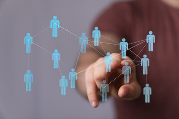 Concept of global networking, communication and connection. Representing social media, business, and tech inter