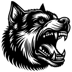 Tribal Wolf Head Vector Tattoo Illustration
