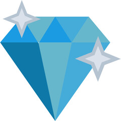 Diamond Icon Flat Style &ndash; Valentine&rsquo;s Day Love, Romantic Jewelry, Luxury Gem Symbol